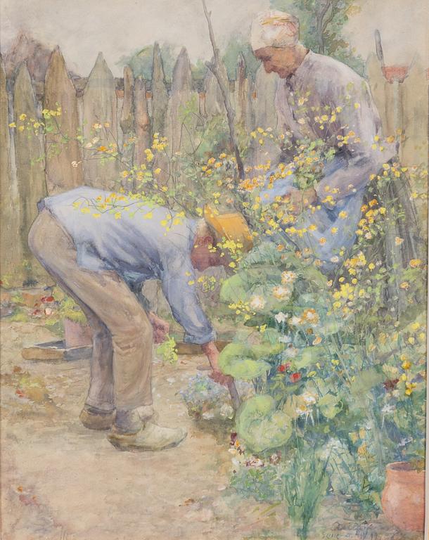 August Franzén, In the vegetable garden.