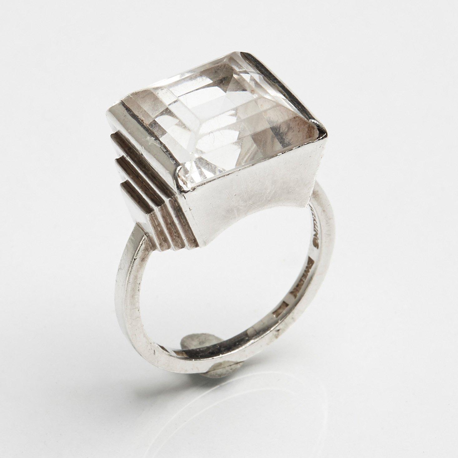 韓国ブランド通販サイト and sterling a Nilsson, Wiwen facet ring crystal rock cut シルバー