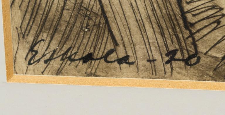 UUNO ESKOLA, 2 piirrosta, signeerattu ja päivätty Dresden 1919 & -20.