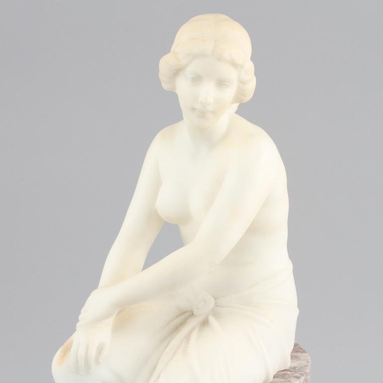 SKULPTUR, alabaster, omkring sekelskiftet 1900.
