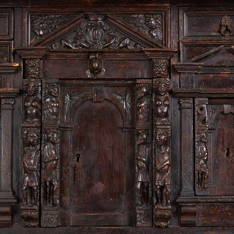 A Renaissance-style cupboard, 1800's, with older parts.