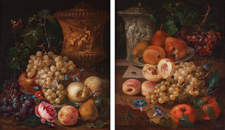 Johann Nepomuk Mayrhofer, Fruit Still life, a pair.