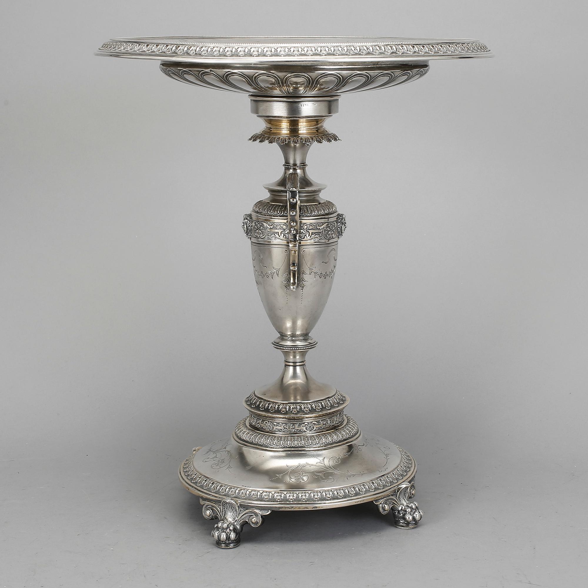 UPPSATSSKÅL, silver, firma Gustav Möllenborg, Stockholm, 1880.
