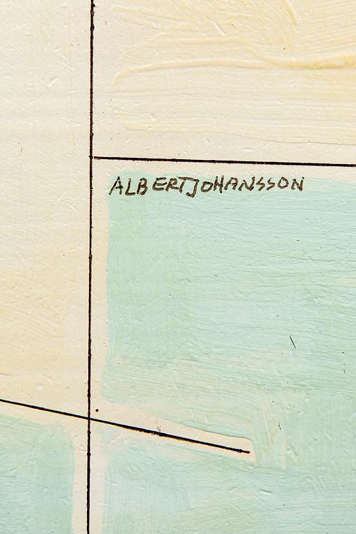 Albert Johansson, olja on panel, signed.