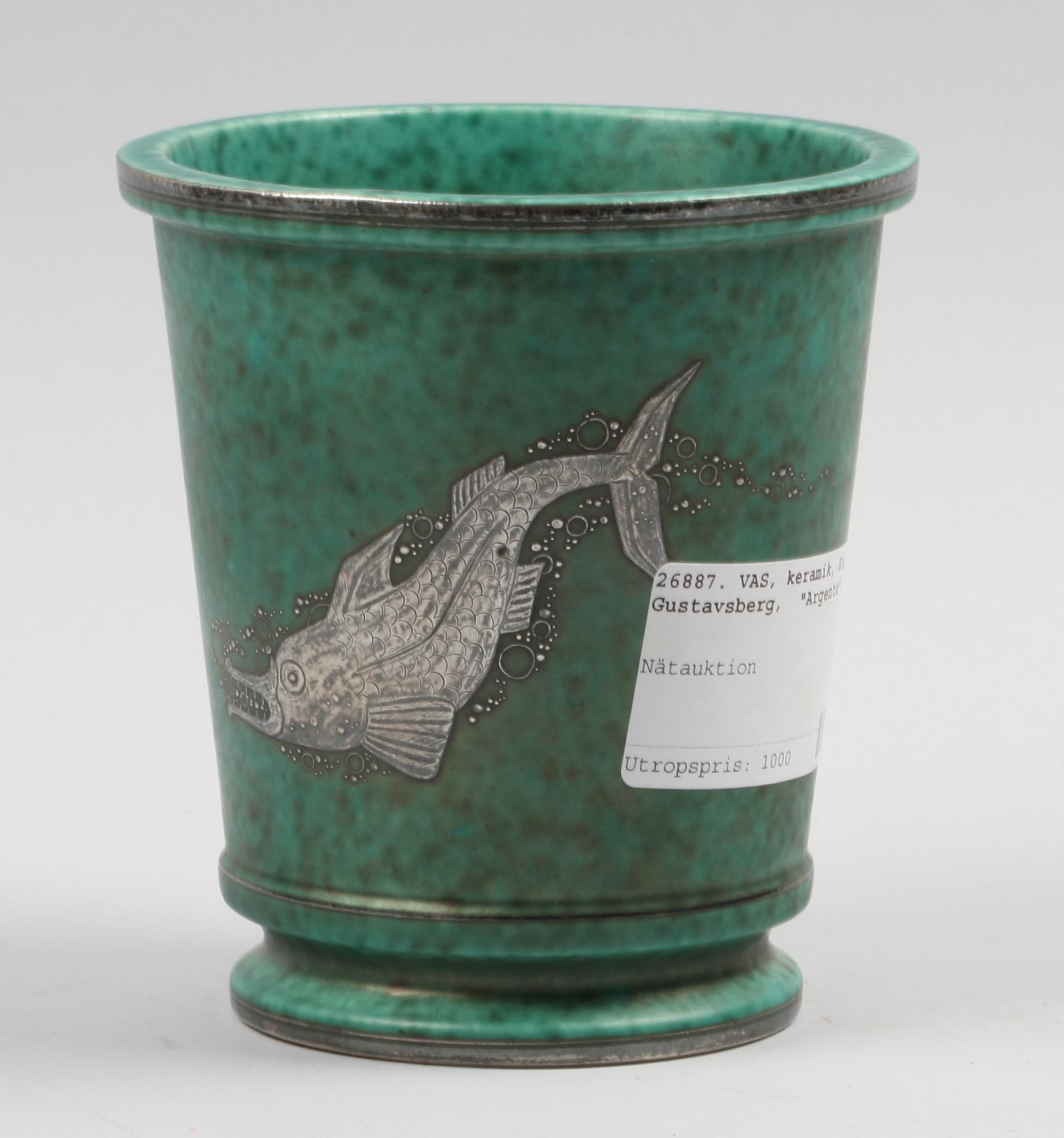 VAS, keramik, "Argenta", Wilhelm Kåge, Gustavsberg.