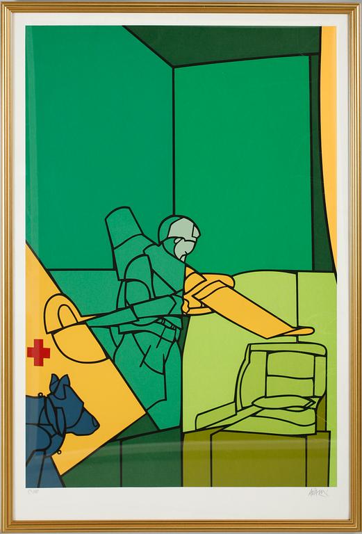 VALERIO ADAMI, färglitografi, sign, numr 5/100.