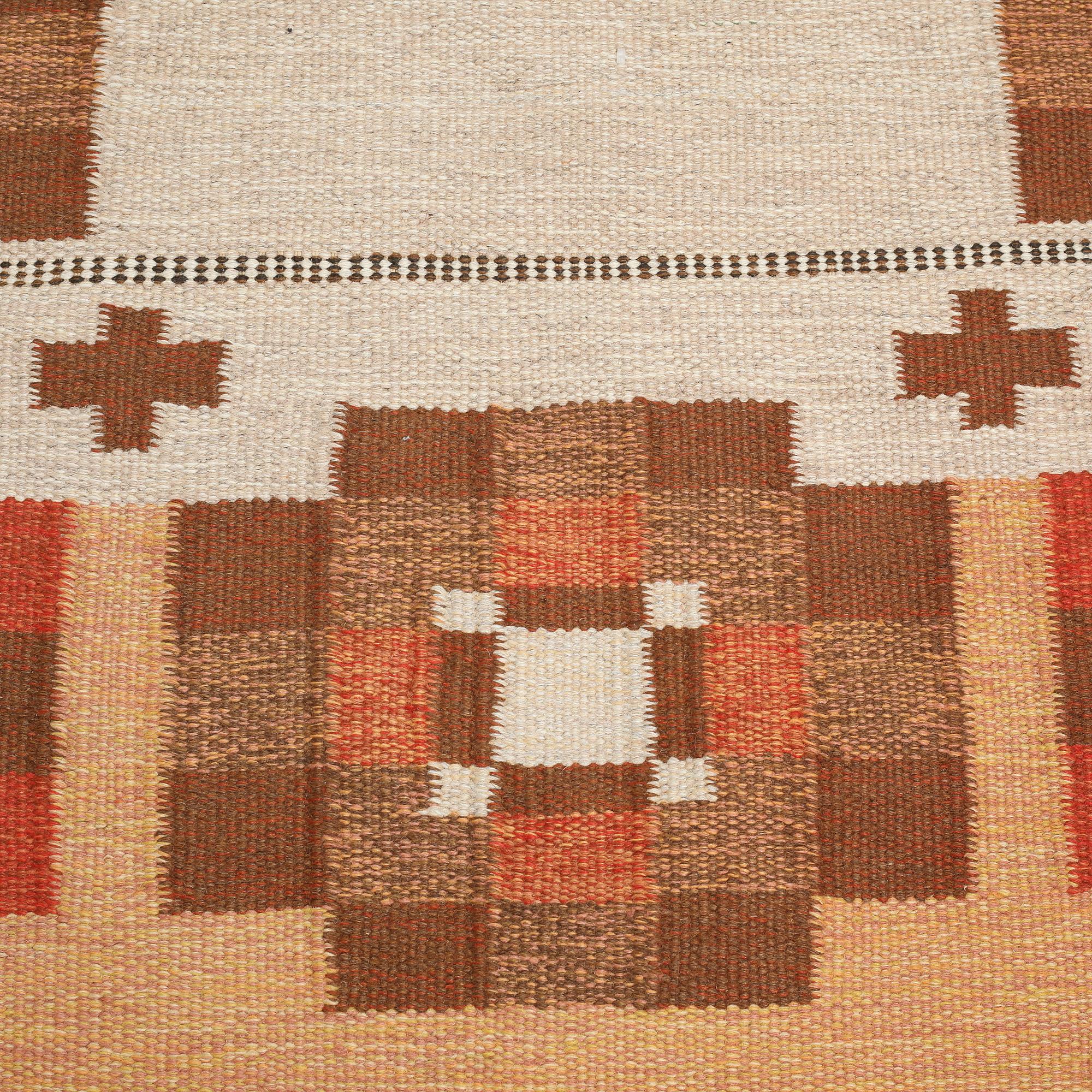A flat weave, possible Helge Hamnert, signed HH, second half of the 20th century, ca 190 x 141 cm.
