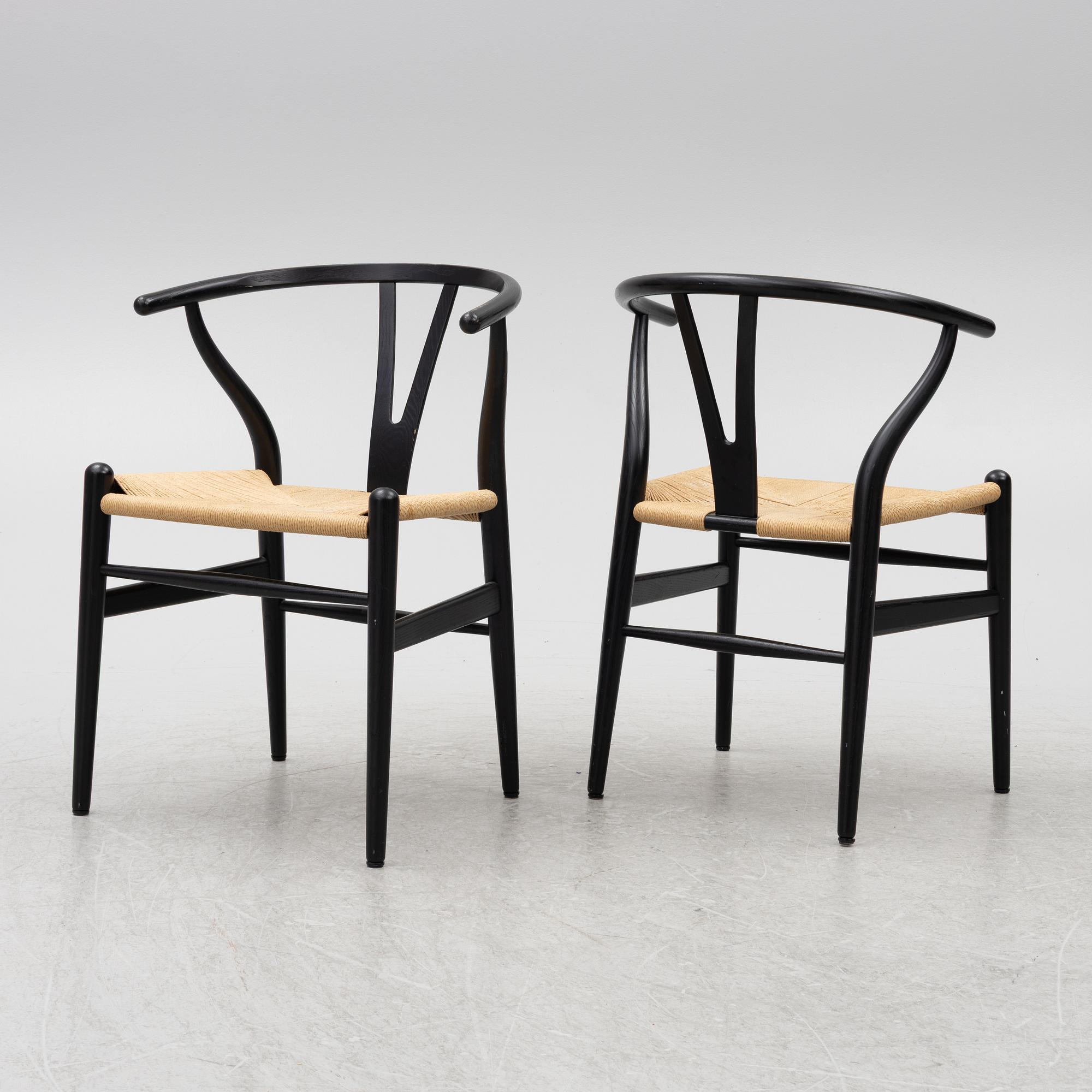 Hans J. Wegner, chairs, 6 pcs, CH24 "The Wishbone Chair", probably Carl Hansen & Son, Odense, Denmark, contemporary production.