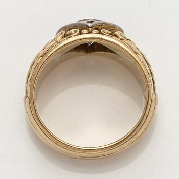 Ring, brilliant cut diamond, 14K gold.