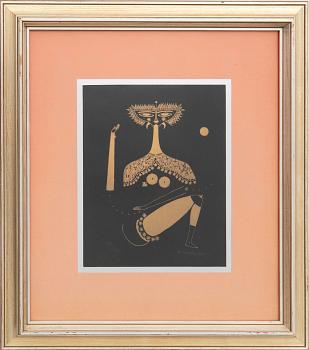 Max Walter Svanberg, gold on black signed dated and numbered 65 122/130.