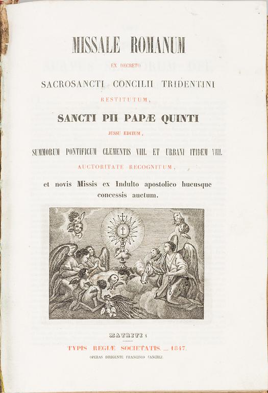Missale Romanum ex decreto sacrosancti Concilii tridentini restitutum 1847.