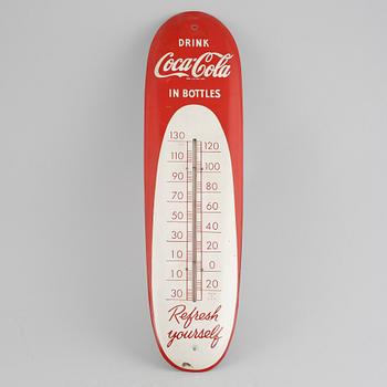 A Coa-Cola thermometer from the mid 20th century.