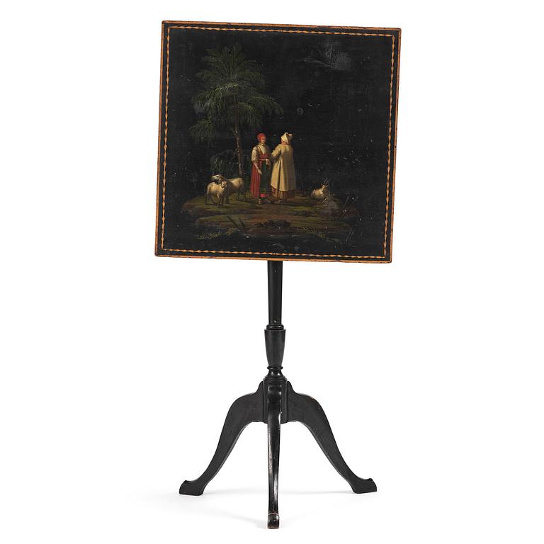 A Swedish early 19th century tilt-top table by J. Asplind.
