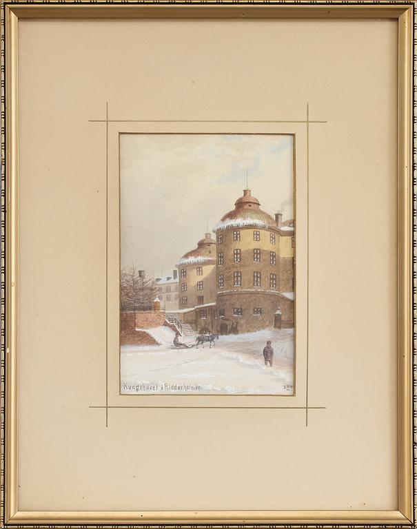 FREDRIK ISBERG, 4 st. Akvareller, sign.