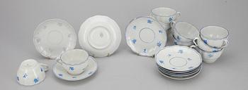 KAFFESERVIS, 10 delar, porslin, Arabia, modell OB, ca 1932-1949.