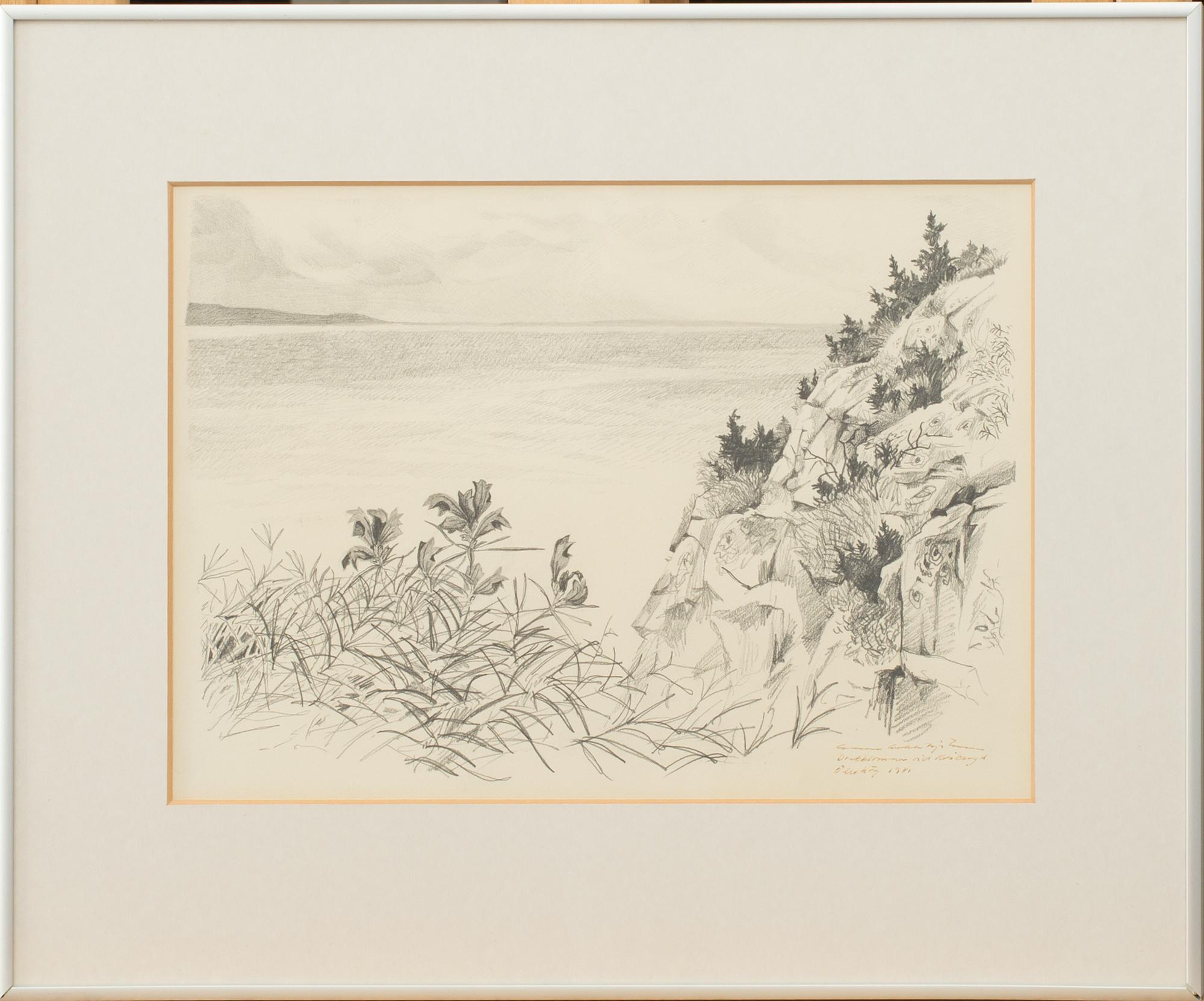 GUNNAR BRUSEWITZ, blyertsteckning. Signerad.