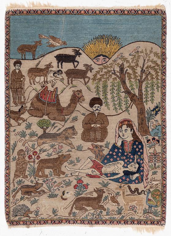 A semi-antique Tabriz rug, Northwest Persia, c. 137 x 101 cm.
