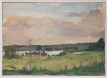 Lotte Laserstein, View over a pasture.