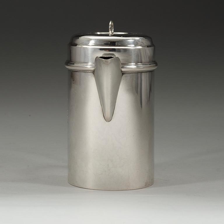 A Swedish 19th century silver jug, marks of Gustaf Möllenborg Feron, Stockholm 1872.