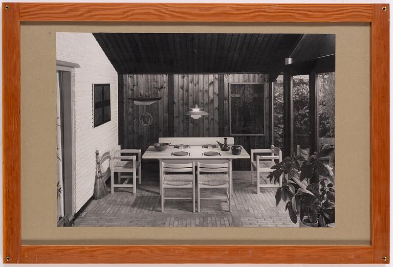 Børge Mogensen, 9 framed photographs depicting Mogensen's house at Soløsevej in Gentofte, Denmark.