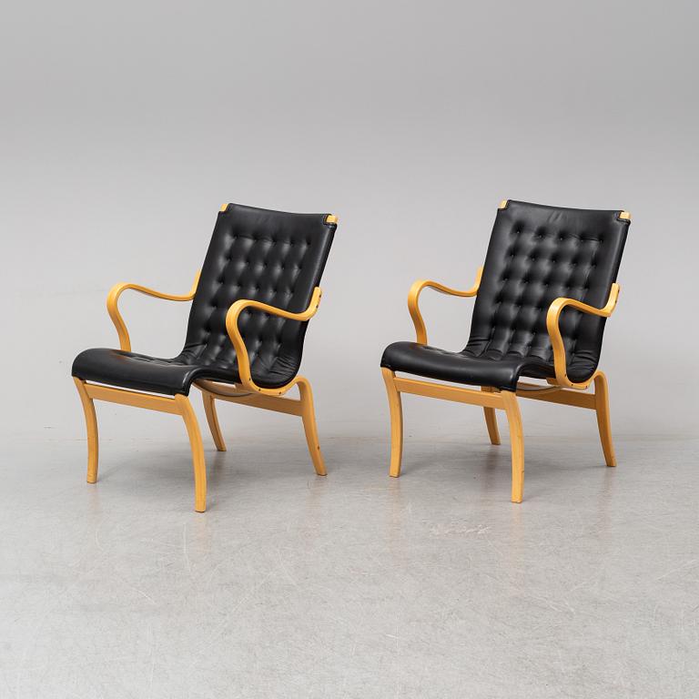 A pair of 'Mina' chairs designed by Bruno Mathsson, Bruno Mathsson International, Värnamo, Sweden.