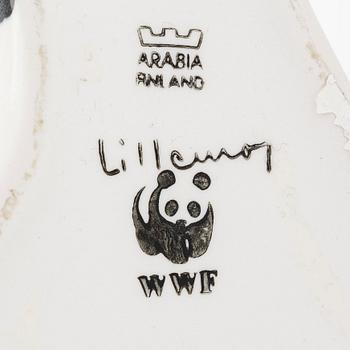 Lillemor Mannerheim, kaksi figuriinia, kivitavaraa, Arabia. Signeerattu Lillemor, 1980-luku.