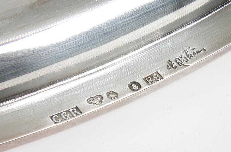 BRICKA, silver, Eric Råström för firma C G Råström Stockholm, 1953. 1723 g.