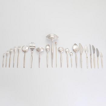 Tapio Wirkkala, A 130-piece set of 'Tapio' silver cutlery, Kultakeskus, Hämeenlinna 1960-1970s.