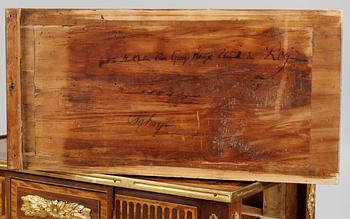A Gustavian table signed by Georg Haupt.