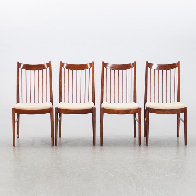 ARNE VODDER, stolar, 6 st, palisander, 1960-tal, Cites-intyg medföljer.