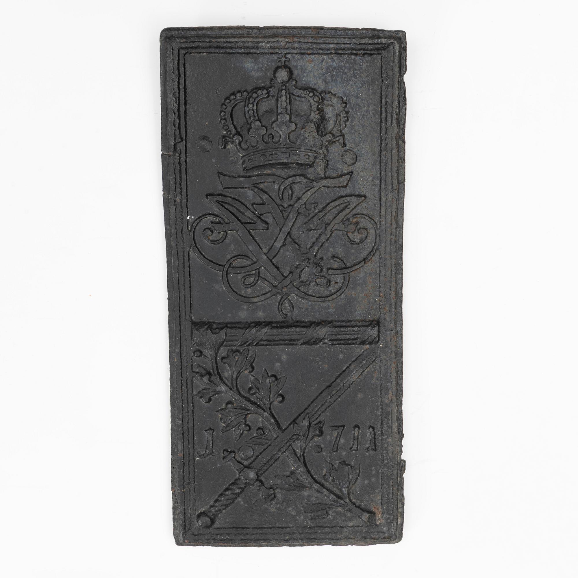 A stove plate, Denmark, 1711.