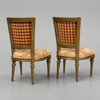 A pair of Gustavian chairs by Ephraim Ståhl (master in Stockholm 1794-1820).