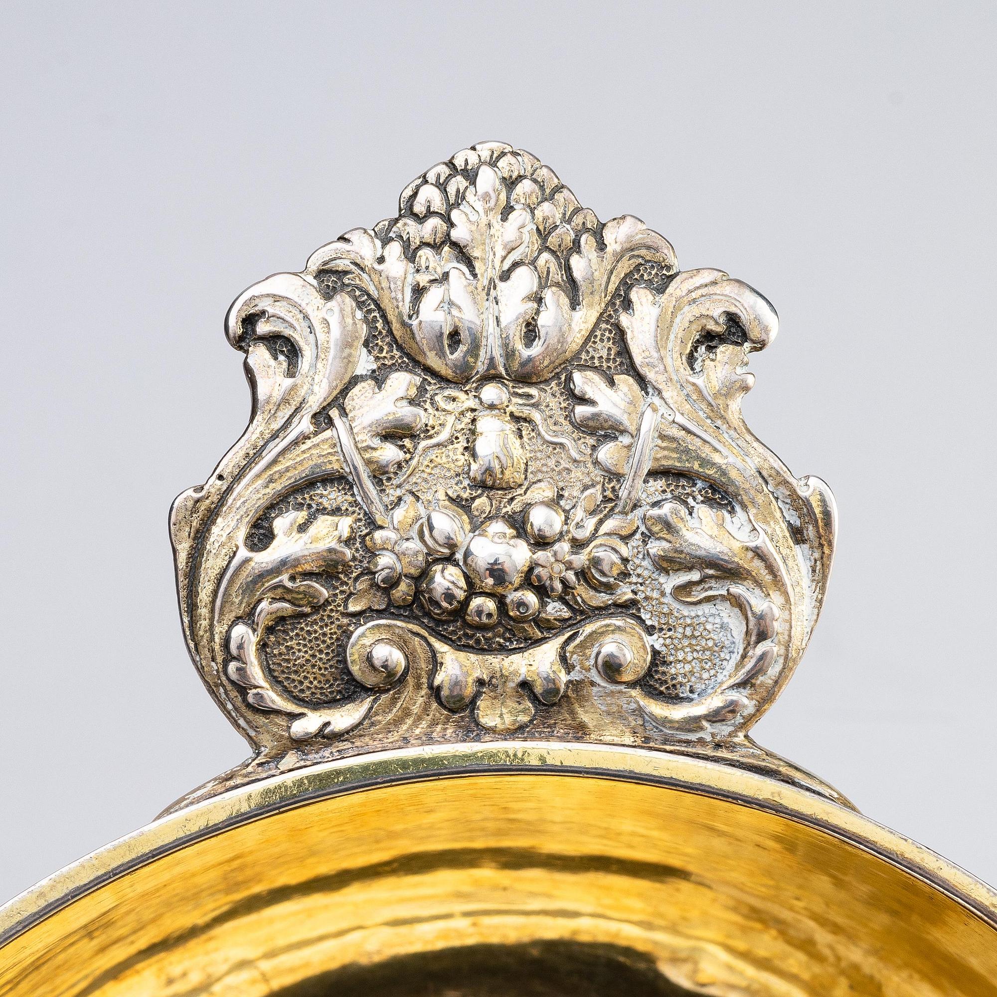 A Swedish parcel-gilt silver drinking cup/bowl, mark of Henrik Wittkopf the elder, Stockholm 1749.