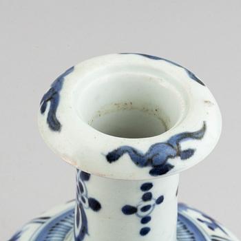 A blue and white South east asian Kendi, 20th century.