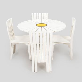 Alvar & Aino Aalto, trädgårdsgrupp, 5 delar, "Aurinko"-serien, O.Y. Huonekalu- ja Rakennustyötehdas A.B. 1957.