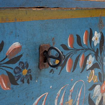 Kista, allmoge, Möjligen Blekinge, daterad 1860.