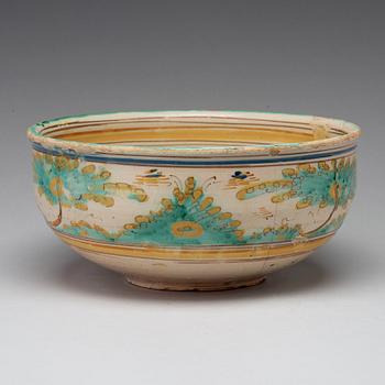 An Italian or Spanish faiance bowl, 18th Century.