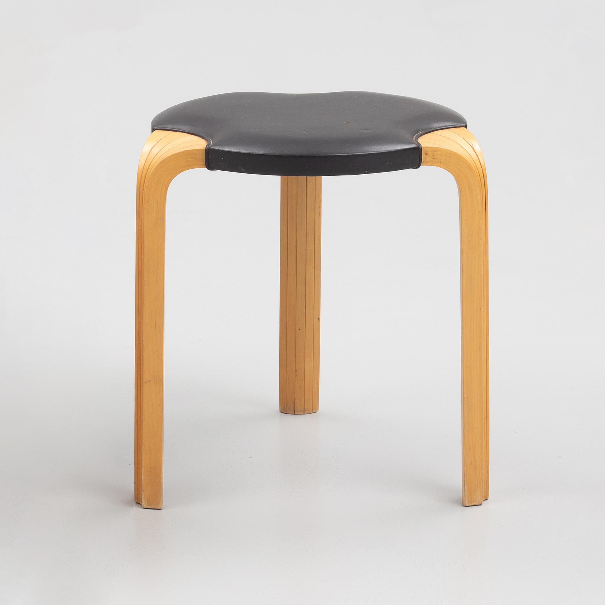 Alvar Aalto, a model X600 stool, Artek, Finland, late 20th Century.