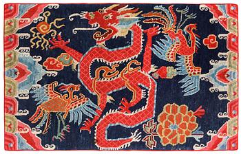 307. SEMI-ANTIQUE TIBETAN. 90 x 59 cm.