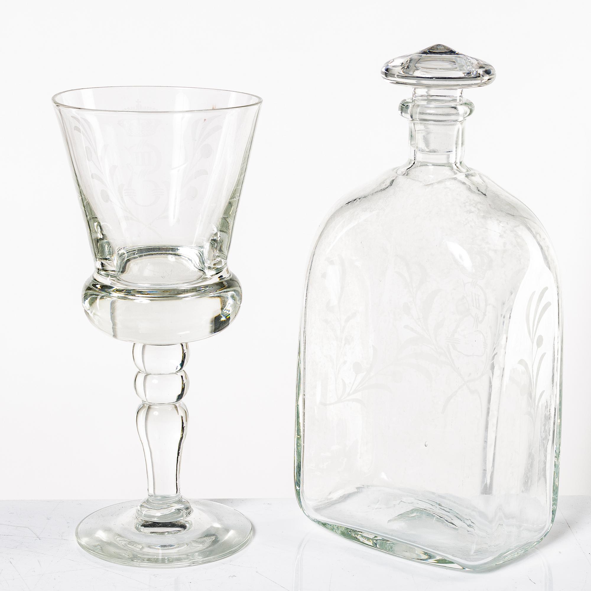 A 42 piece glass service, "Gustav III", Reijmyre, second half of the 20th Century.