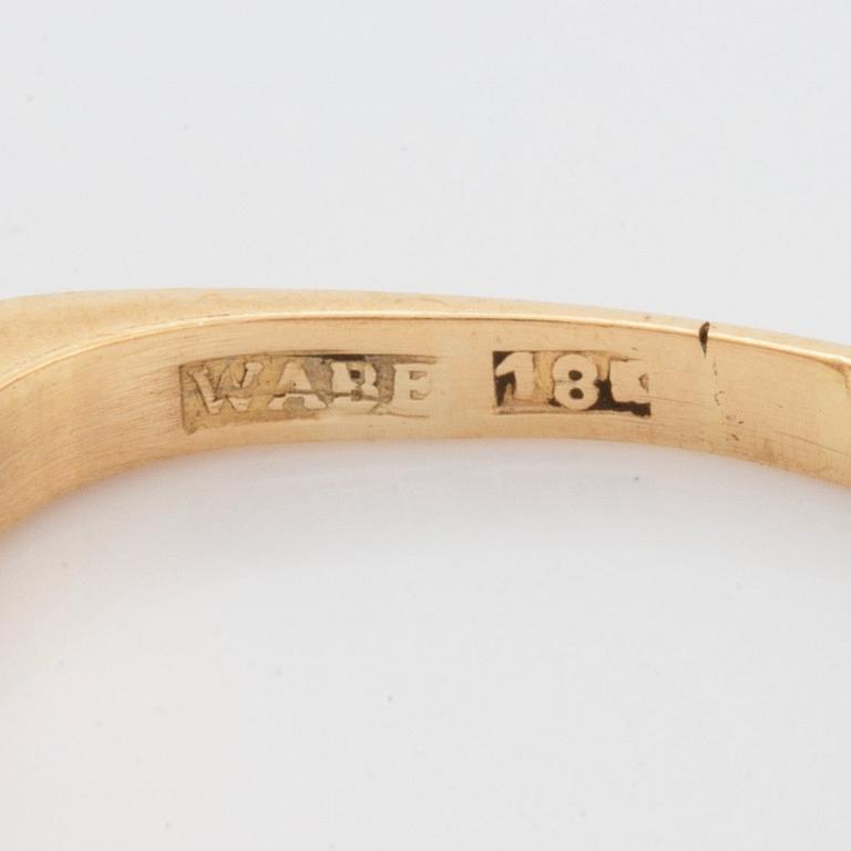 Tre ringar 18K guld med lapis lazuli, onyx och grön kvarts.