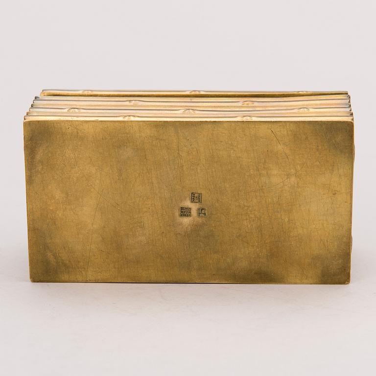 Josef Hoffmann, A 1920s brass box with hinged lid, marked JH, Wiener Werkstätte, Made in Austria.