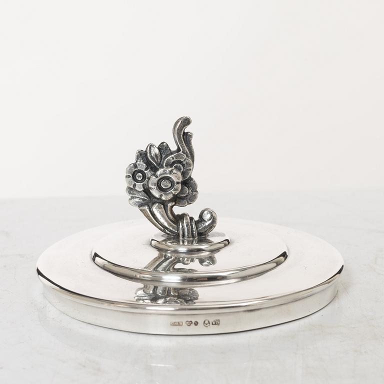 A 3-piece Swedish silver coffee service, marks of CG Hallberg, Stockholm 1947.