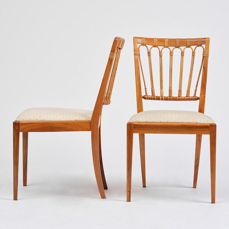 Josef Frank, ten dining chairs, model B 1165, Svenskt Tenn, before 1985.