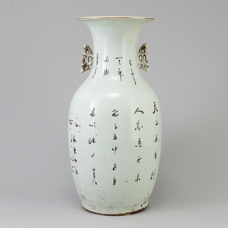 A Chinese famille rose figural porcelain vase, early 20th century.