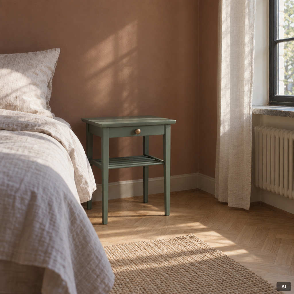 Bedside tables, a pair, mid-20th century.