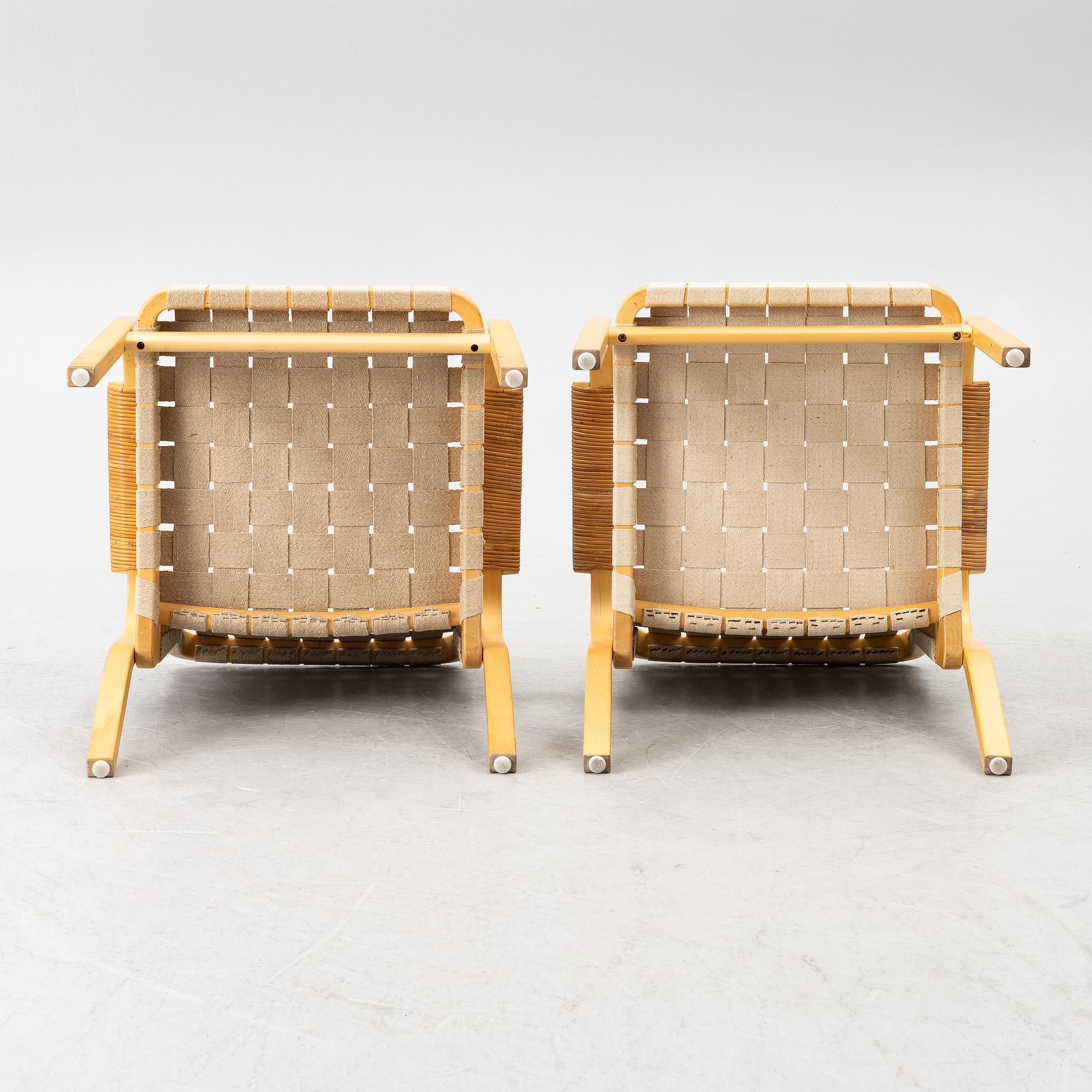 Alvar Aalto, karmstolar, ett par, modell 45, Artek, Finland.