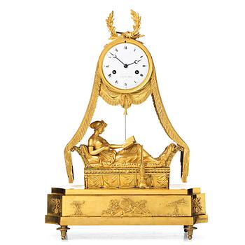 126. A French Empire Claude Galle mantel clock, beginning of the 1800's.