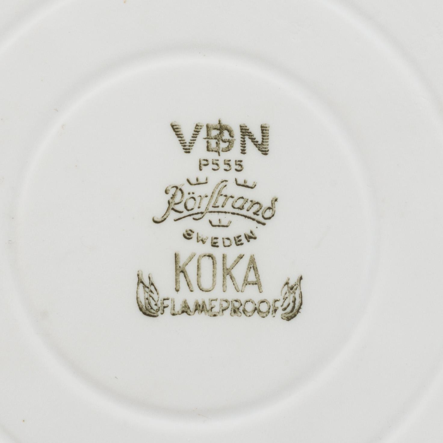 A Hertha Bengtsson 'Koka Blå' part dinner service, Rörstrand, designed 1956 (51 pieces).