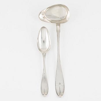 A Swedish Silver Serving Spoon and Soup Ladle, Norrköping, first half of the 20th century.